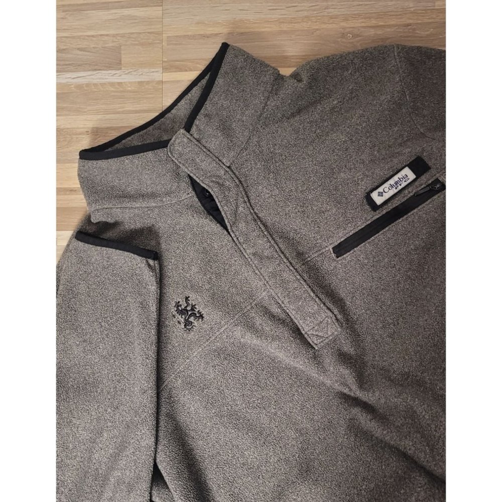 Columbia Fleece Performance Fishing Gear Half Snap Jacket, Men's XL Grey